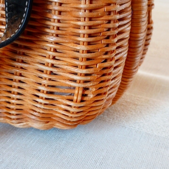 REDUCED! Rare Kate Spade Havana Collection Wicker Patent Leather Avita Satchel - Picture 12 of 15